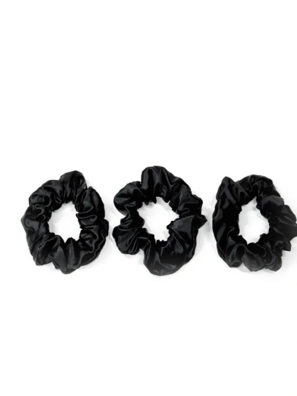 Blissy Scrunchies 100% Mulberry Silk Black COMBO pack of 6 NEW in BOX